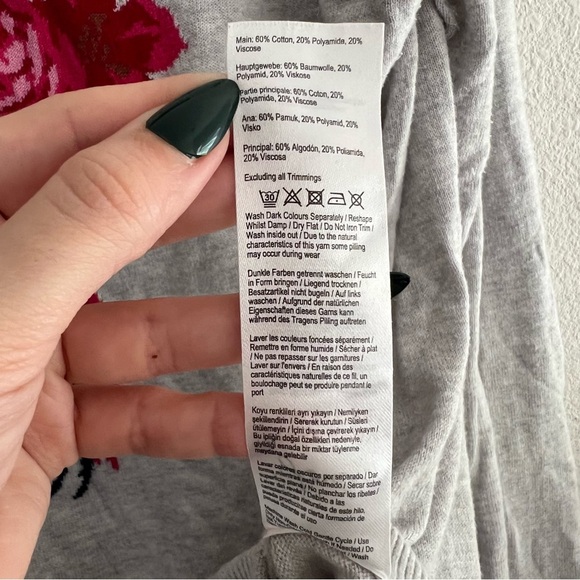 Joules Knitwear Grey Floral Miranda Sweatshirt Size 14 Preppy - Picture 7 of 7